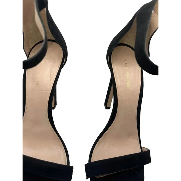 STUART WEITZMAN Black Suede Nudist Ankle Strap - Picture 10 of 12